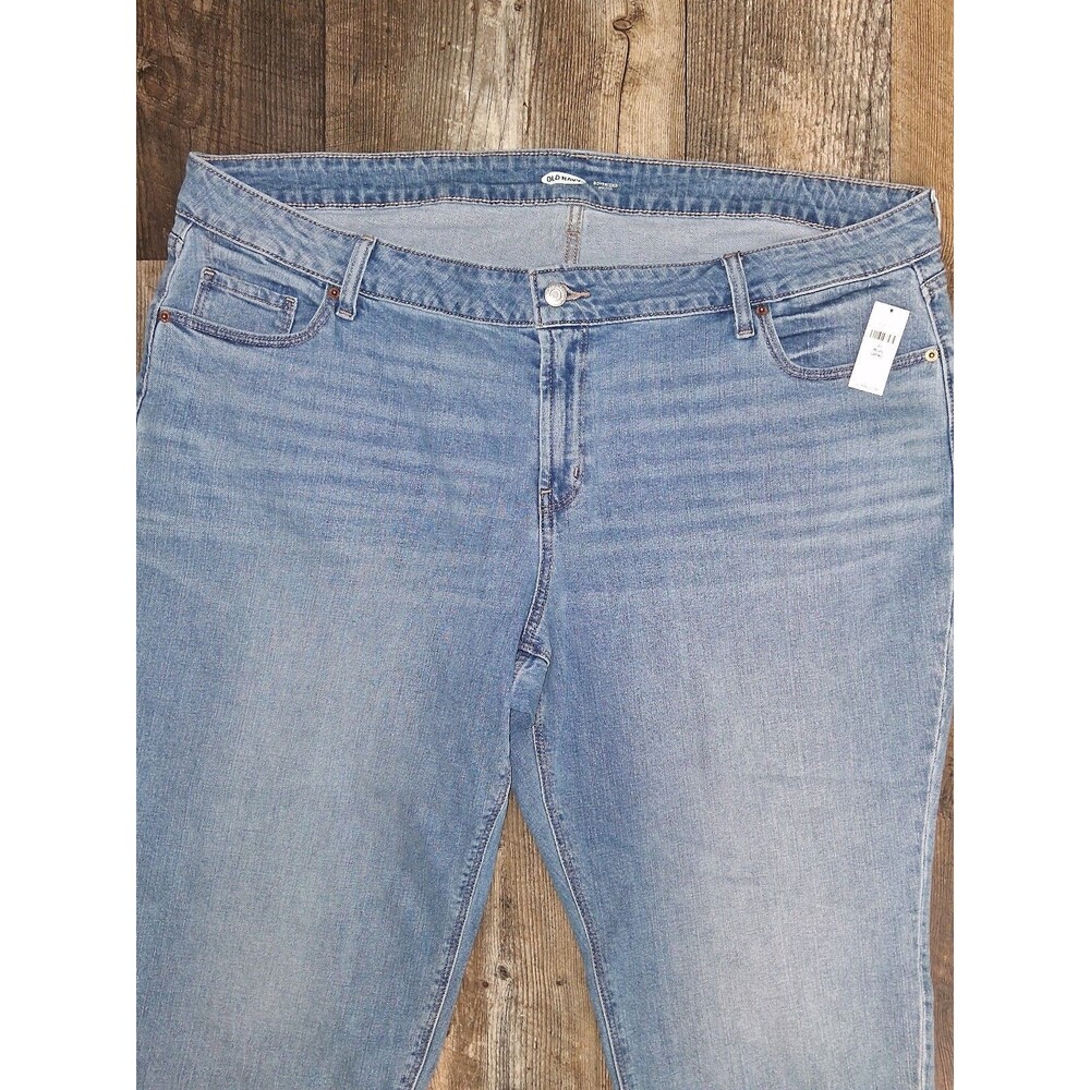 NEW! Old Navy "Jerry" Mid-Rise Boyfriend Jeans Light Wash Denim 22 Plus Short - Picture 3 of 10